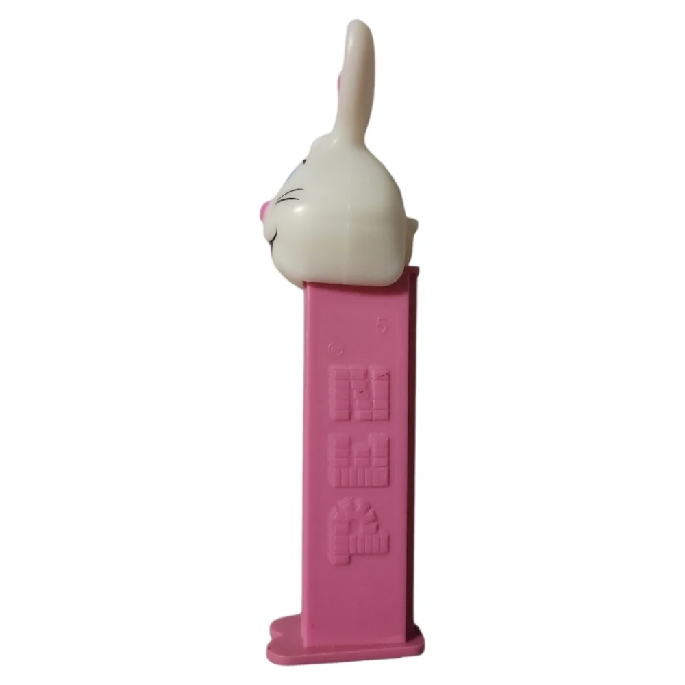 1 Vtg 98 PEZ Easter Bunny Rabbit Pink White Footed Candy Dispenser